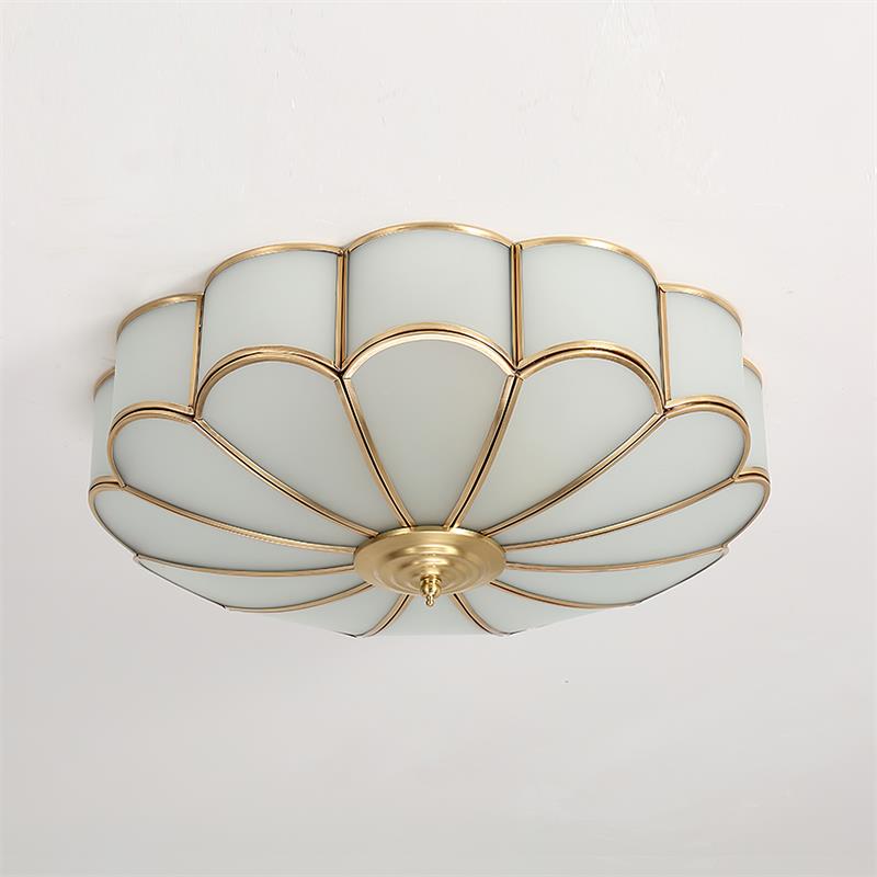Viraean Messing & Glas Blomst Loftslampe
