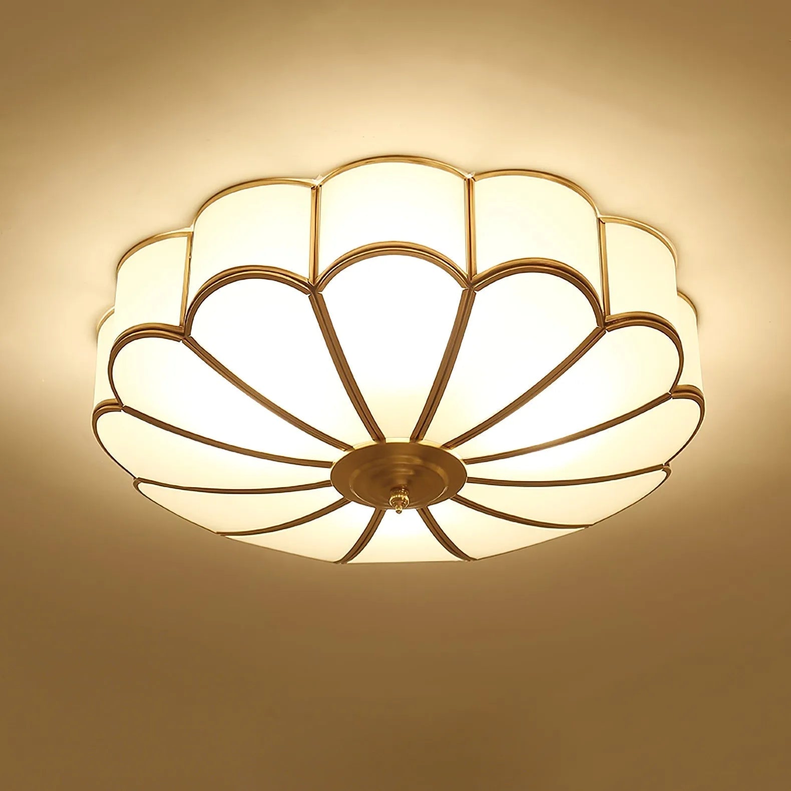 Viraean Messing Blomst Loftslampe