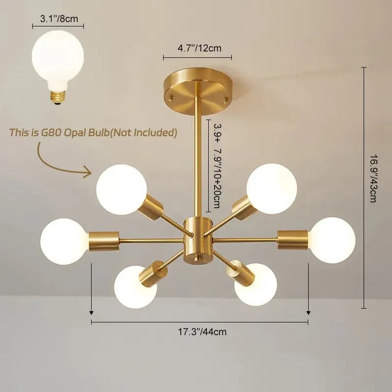 Blikuvo Messing Sputnik-lampe
